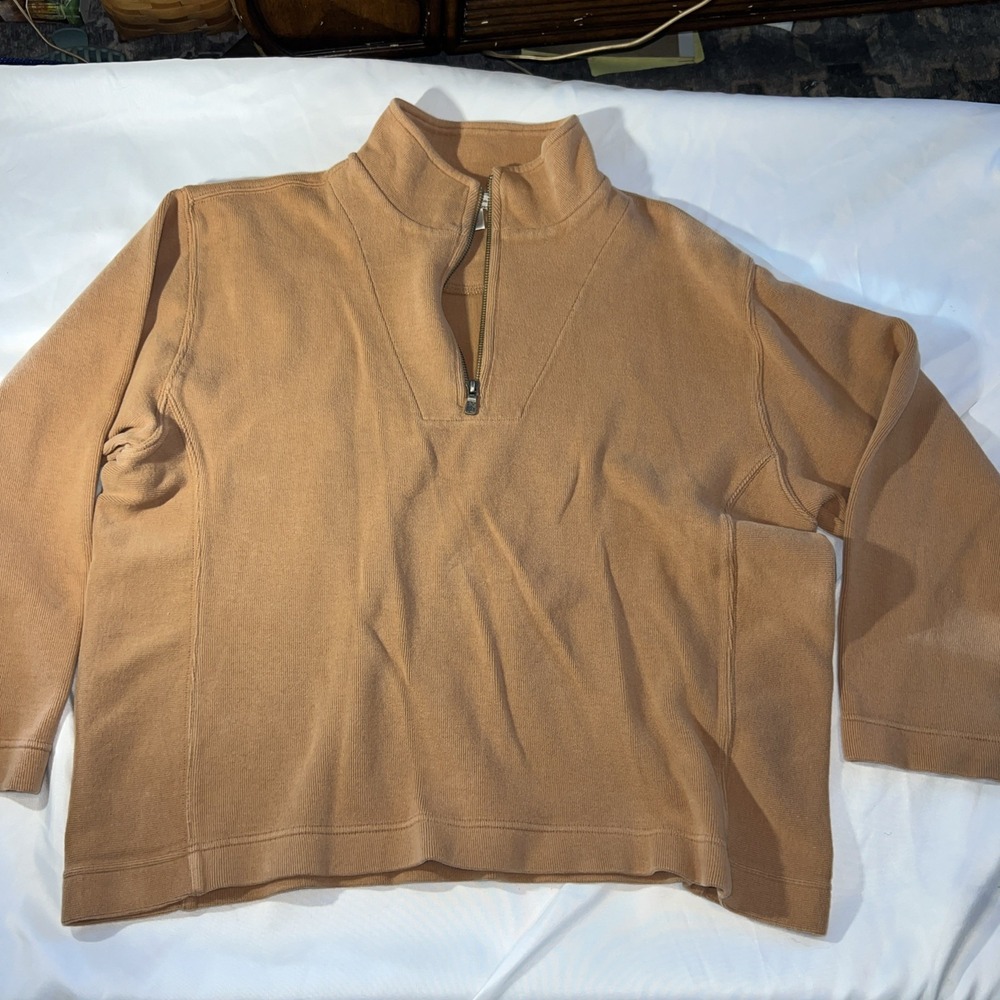 Tommy Bahama 1/4 Zip Woman's Sweater Size Xlarge Stretch Fit Peach So Soft 221